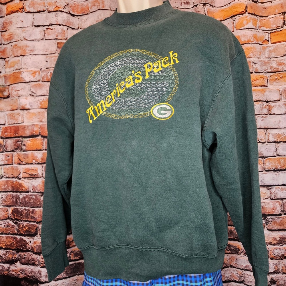 Vintage Green Bay Packers Americas Pack Crewneck Sweatshirt Green 90s NFL